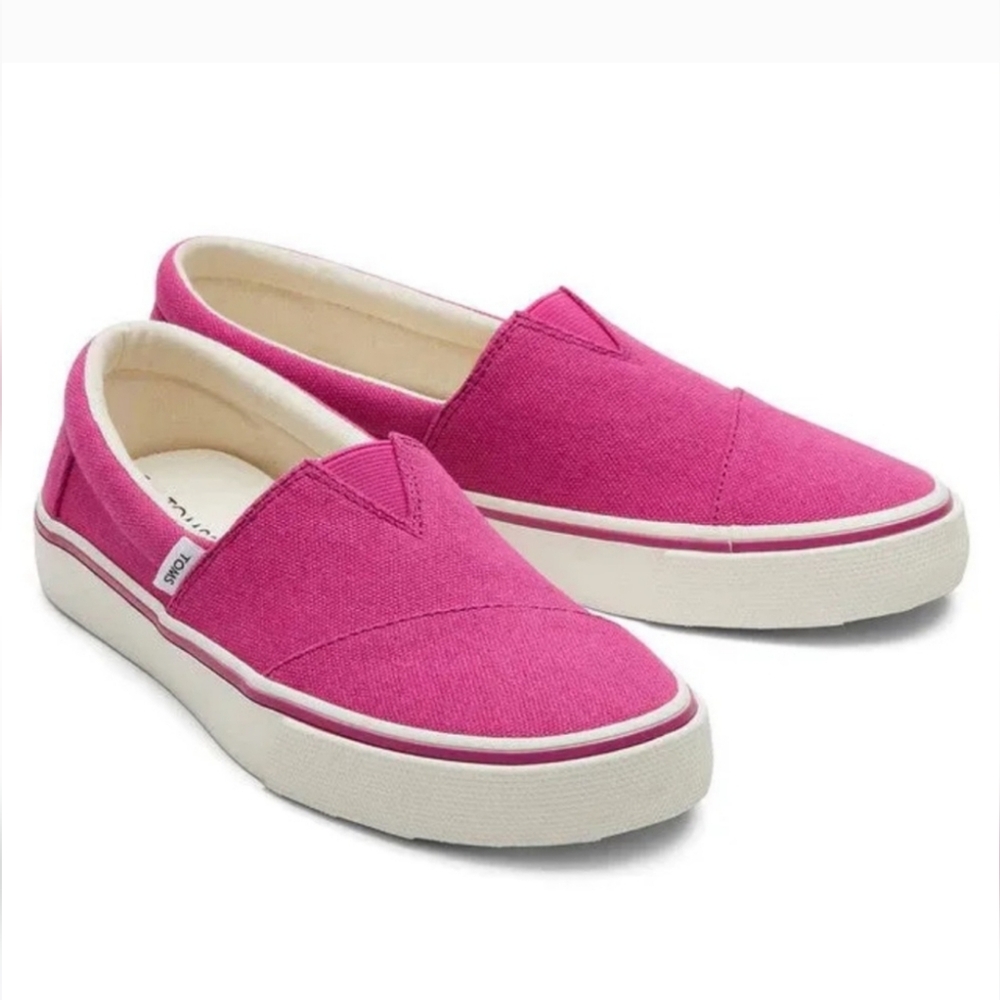 TOMS Alpargata Fenix Slip On Sz 7 Womens Fuchsia Casual Sneakers NWOT